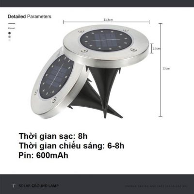 Đèn Led Cắm Cỏ Sân Vườn Tròn 20Led Năng Lượng Mặt Trời - Chống Nước Gd0026