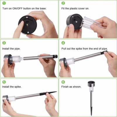 Đèn Led Sân Vườn Năng Lượng Mặt Trời Inox - Chống Nước Gd0032